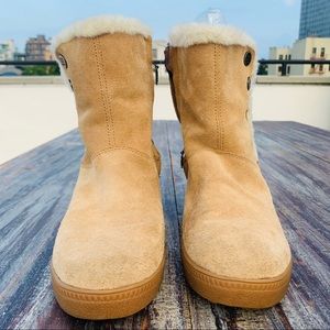 Geox Respira Amphibiox Leather Suede Fur Booties